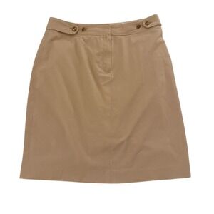 Brooks Brothers Red Fleece‎ Khaki Tan Button Accent A Line Skirt Size 6